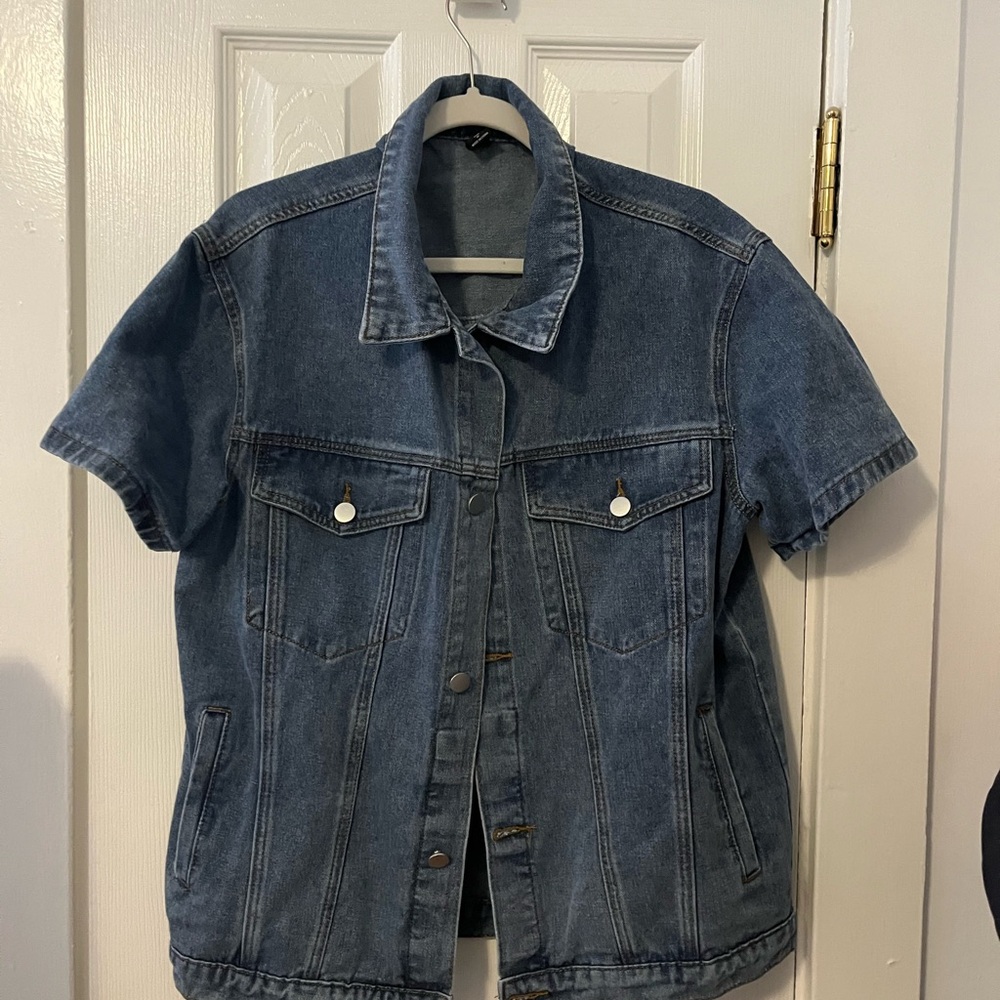 Blue Denim Short Sleeve Jacket